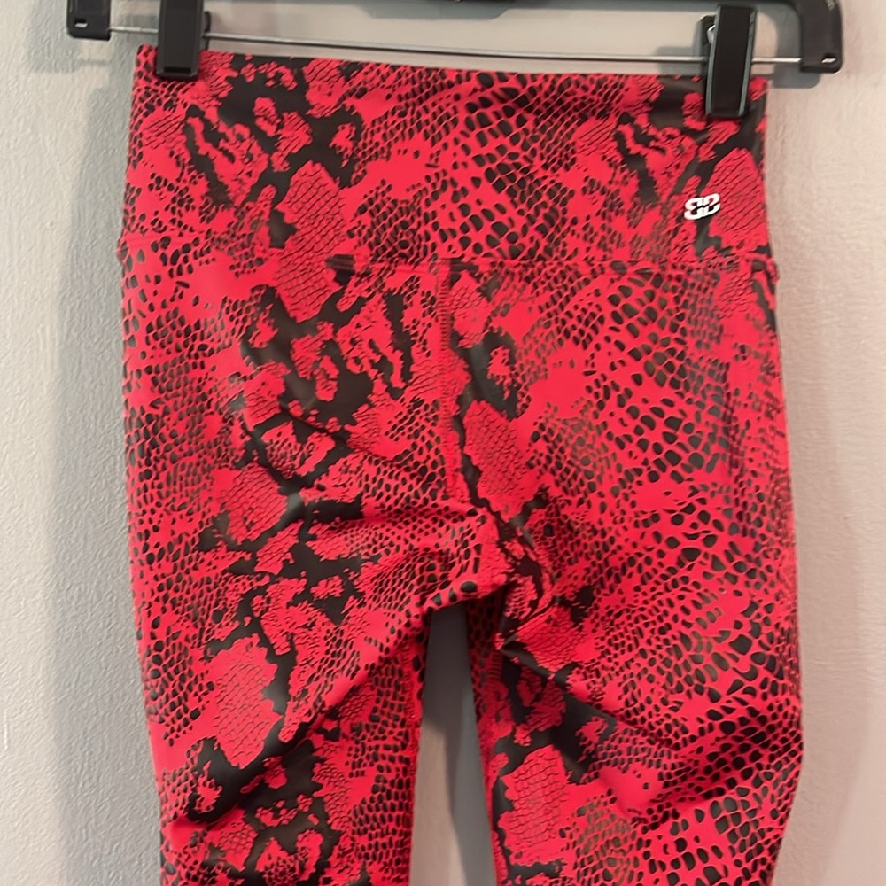 BIRDIEBEE Viper Red Snake Print Leggings Size XS - Picture 5 of 6